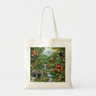 Bolsa Tote Vida Selvagem da Floresta Tropical de Bornéu