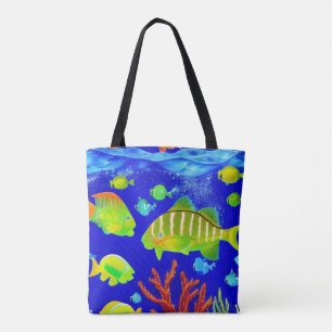 Bolsa Tote Vida Selvagem Marinha: Flora & Fauna