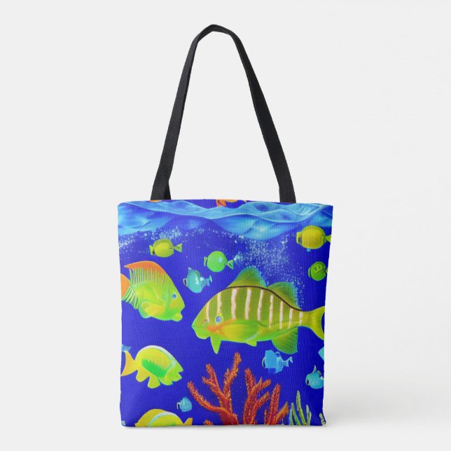 Bolsa Tote Vida Selvagem Marinha: Flora & Fauna (Verso)