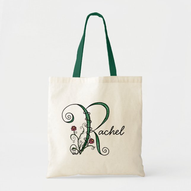 Bolsa Tote "Videira saco da letra R" (Frente)