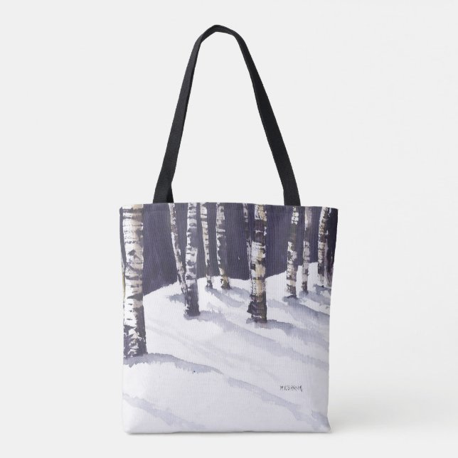 Bolsa Tote Vidoeiros brancos do inverno (Verso)