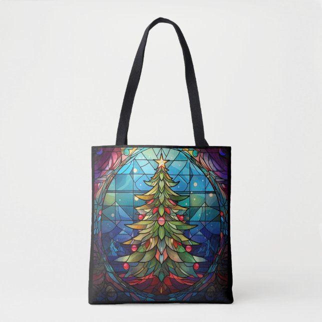 Bolsa Tote Vidro De Árvore De Natal (Frente)