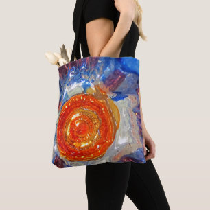 Bolsa Tote Vidro de explosão da arte do cosmos - laranja Sun