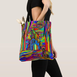 Bolsa Tote Vidro De Mancha Abstrato, Assustador,