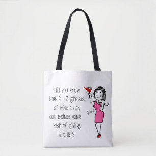 Bolsa Tote Vidro dos amantes de vinho do saco dos elogios do