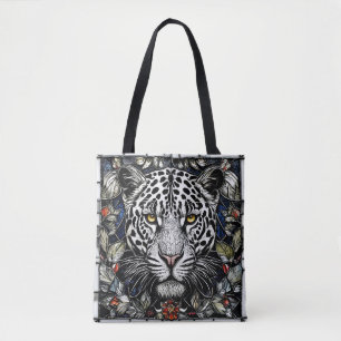 Bolsa Tote Vidro leopardo preto e branco manchado