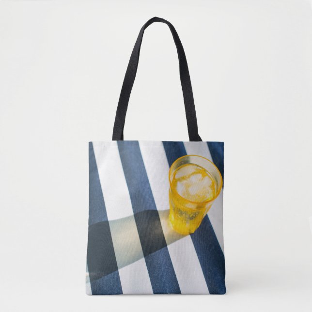 Bolsa Tote Vidro límpido de bebendo com líquido amarelo (Frente)