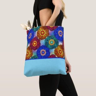Bolsa Tote Vidro Manchado Abstrato Vermelho Verde Azul Laranj