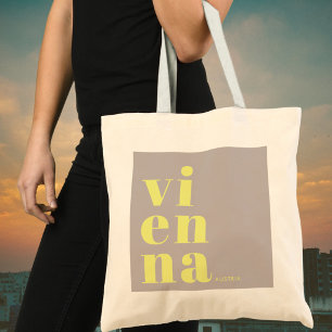 Bolsa Tote Viena Wien Áustria tipografia amarela