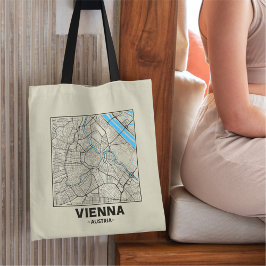 Bolsa Tote Vienna, Austria, City Map Tote Bag