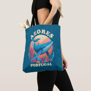 Bolsa Tote Vigia de baleia azul nos Açores