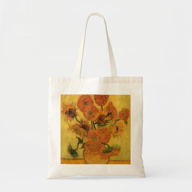Bolsa Tote Vincent van Gogh Ainda Vase com 15 Girassóis (Frente)