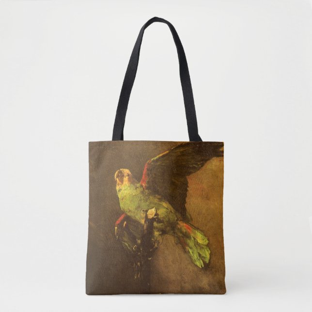 Bolsa Tote Vincent van Gogh - Ainda vive com papagaio verde (Frente)
