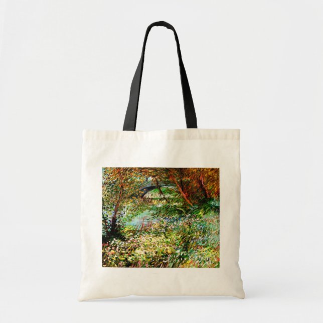 Bolsa Tote Vincent Van Gogh - Bancos do Sena em Primavera (Frente)