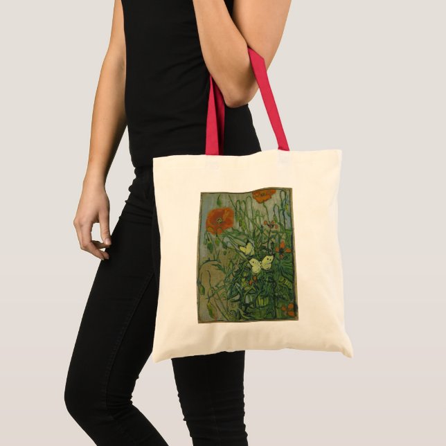 Bolsa Tote Vincent van Gogh - Borboletas e Papoulas (Frente (produto))