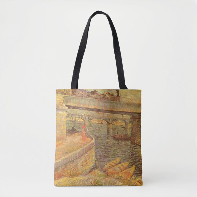 Bolsa Tote Vincent van Gogh Bridges na Seine Asnieres (Frente)