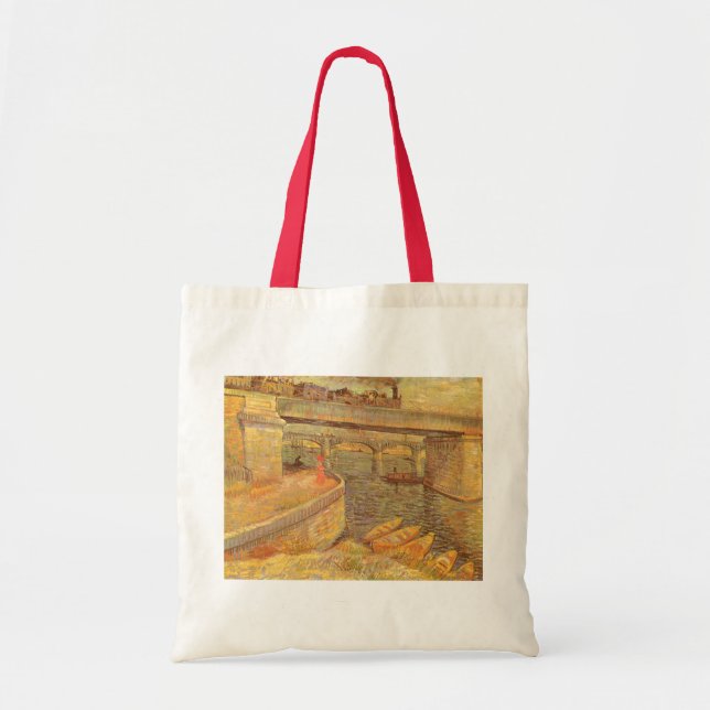 Bolsa Tote Vincent van Gogh Bridges na Seine Asnieres (Frente)