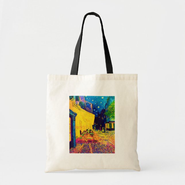 Bolsa Tote Vincent Van Gogh - Café Terrace À Noite - Pop Art (Frente)