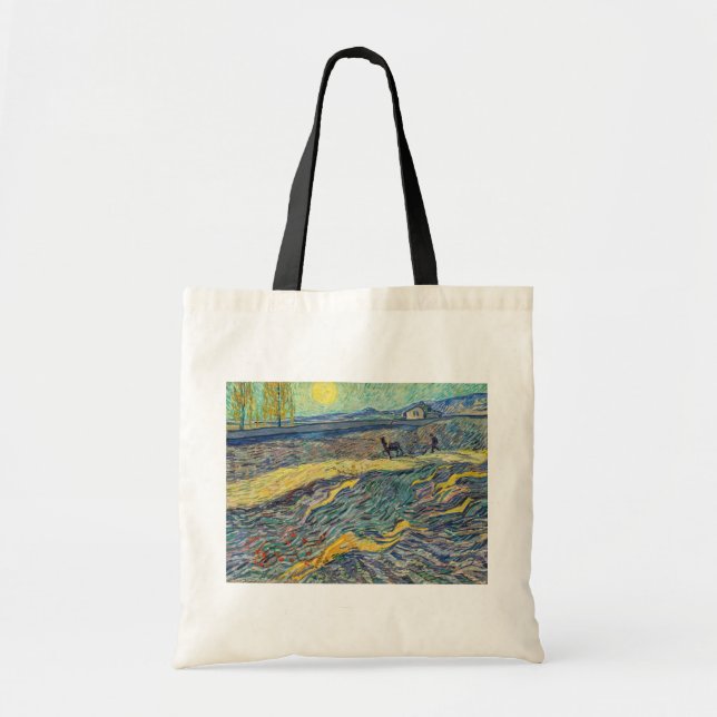 Bolsa Tote Vincent van Gogh - Campo com lavoura de agricultor (Frente)