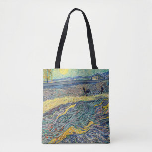 Bolsa Tote Vincent van Gogh - Campo com lavoura de agricultor