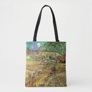 Bolsa Tote Vincent van Gogh - Campo de Trigo Cercado com Camp