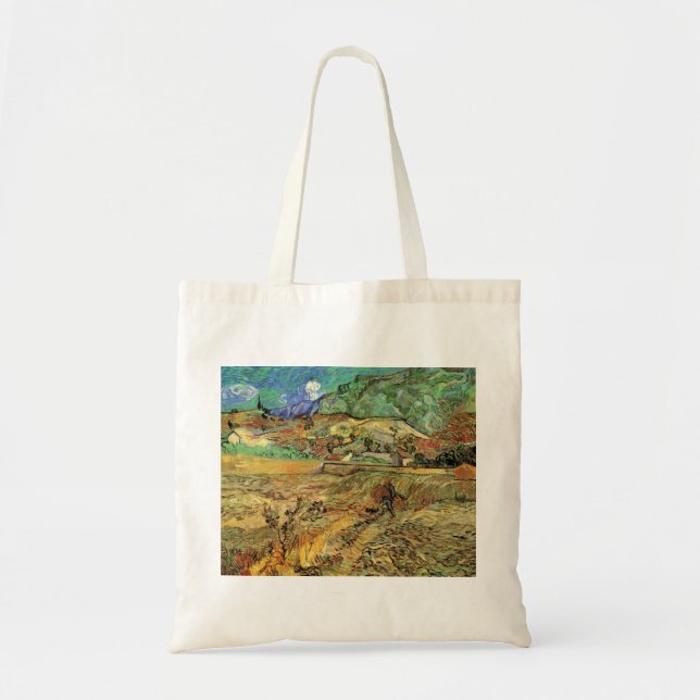 Bolsa Tote Vincent van Gogh - Campo de Trigo Cercado com Camp (Frente)