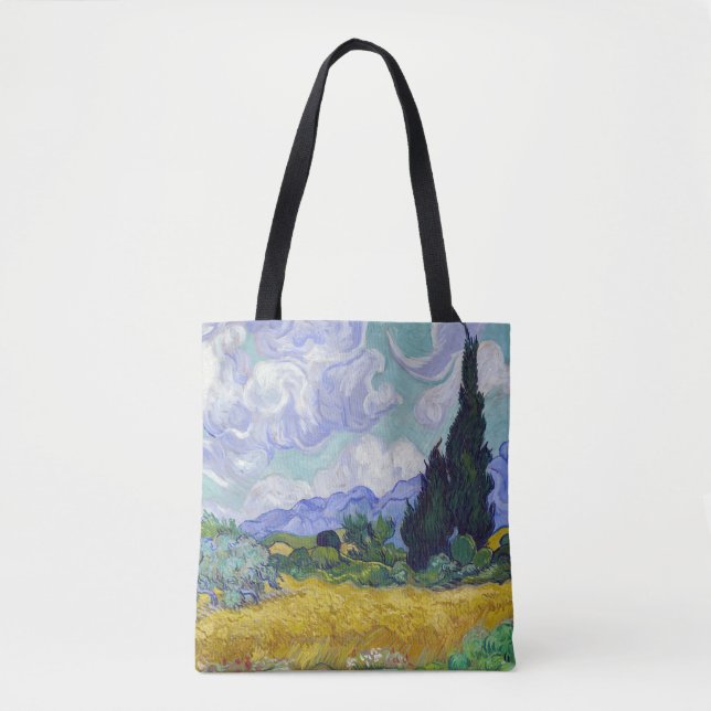 Bolsa Tote Vincent Van Gogh - Campo de Trigo com Cipras (Frente)