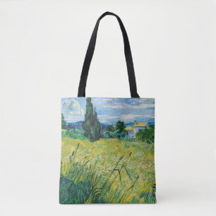 Bolsa Tote Vincent van Gogh - Campo de Trigo Verde com Cipres