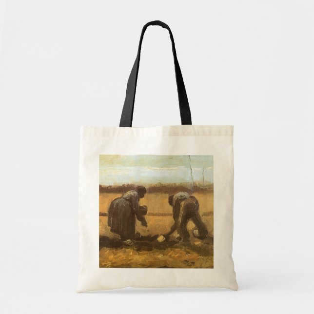 Bolsa Tote Vincent van Gogh - Camponeses Plantando Batatas (Frente)