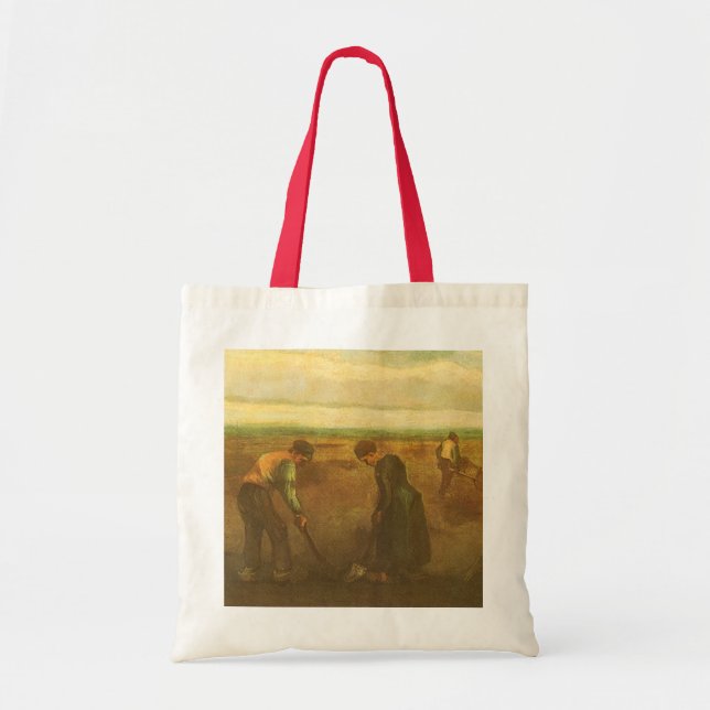 Bolsa Tote Vincent van Gogh - Camponeses Plantando Batatas (Frente)