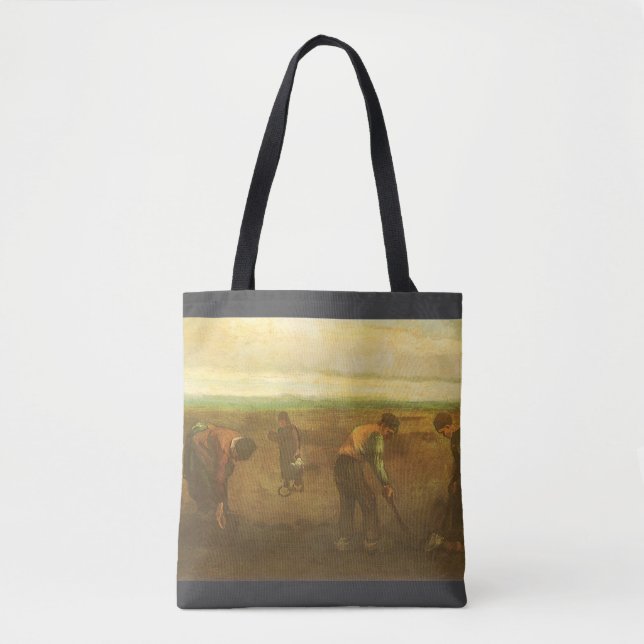 Bolsa Tote Vincent van Gogh - Camponeses Plantando Batatas (Frente)
