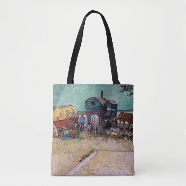 Bolsa Tote Vincent Van Gogh - Caravanas, Campo de Ciganos per (Frente)