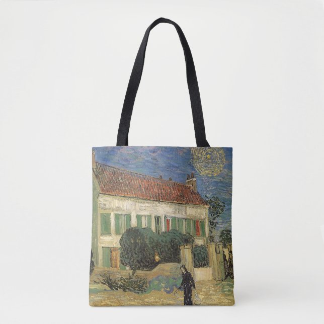 Bolsa Tote Vincent van Gogh - Casa Branca à Noite (Frente)