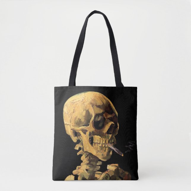 Bolsa Tote Vincent Van Gogh - Caveira Com Cigarro Aceso (Frente)