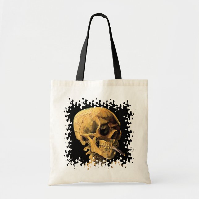 Bolsa Tote Vincent Van Gogh - Caveira Com Cigarro Aceso (Frente)