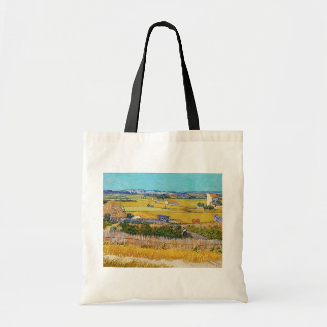 Bolsa Tote Vincent van Gogh - Colheita em La Crau (Frente)