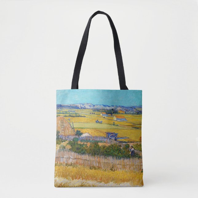 Bolsa Tote Vincent van Gogh - Colheita em La Crau (Frente)