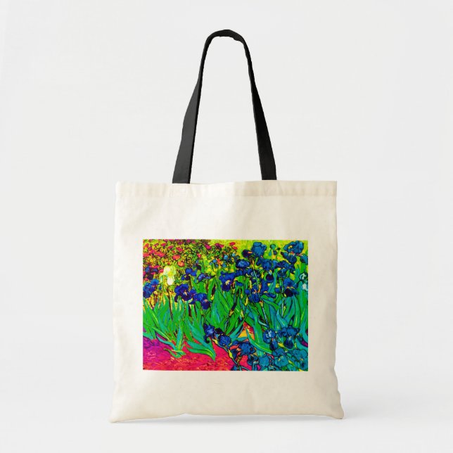 Bolsa Tote Vincent Van Gogh - Íris - Amante de Flores Pop Art (Frente)