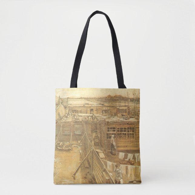 Bolsa Tote Vincent van Gogh - Jardim do Carpenter e Lavanderi (Frente)