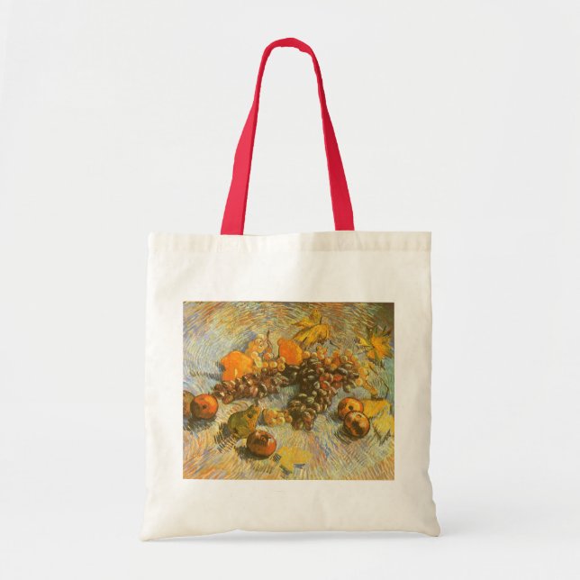 Bolsa Tote Vincent van Gogh - Maçãs, Peras, Limões, Uvas (Frente)