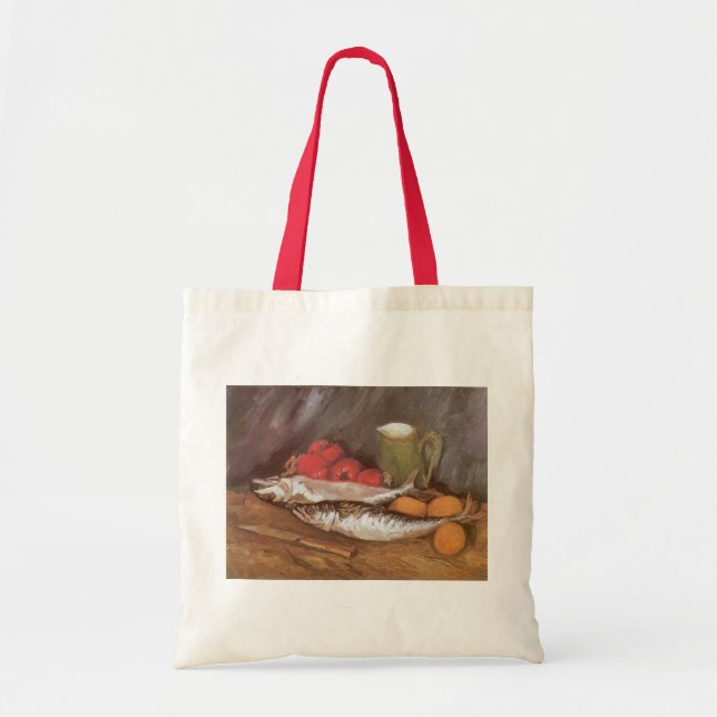 Bolsa Tote Vincent van Gogh - Mackerels, Lemons e Tomates (Frente)