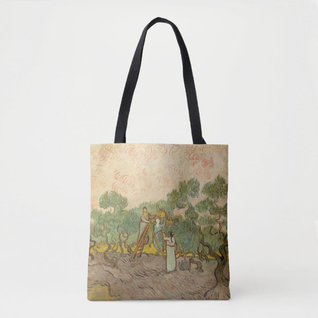 Bolsa Tote Vincent van Gogh - Mulheres Escolhendo Azeitonas (Frente)