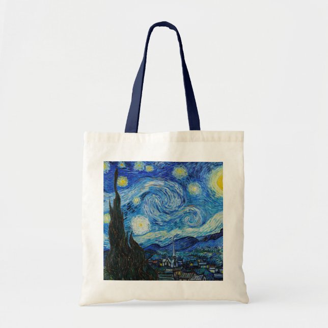 Bolsa Tote Vincent Van Gogh Na Noite Estrelada (Frente)