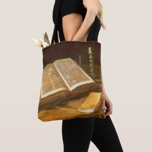 Bolsa Tote Vincent van Gogh - Natureza-morta com Bíblia