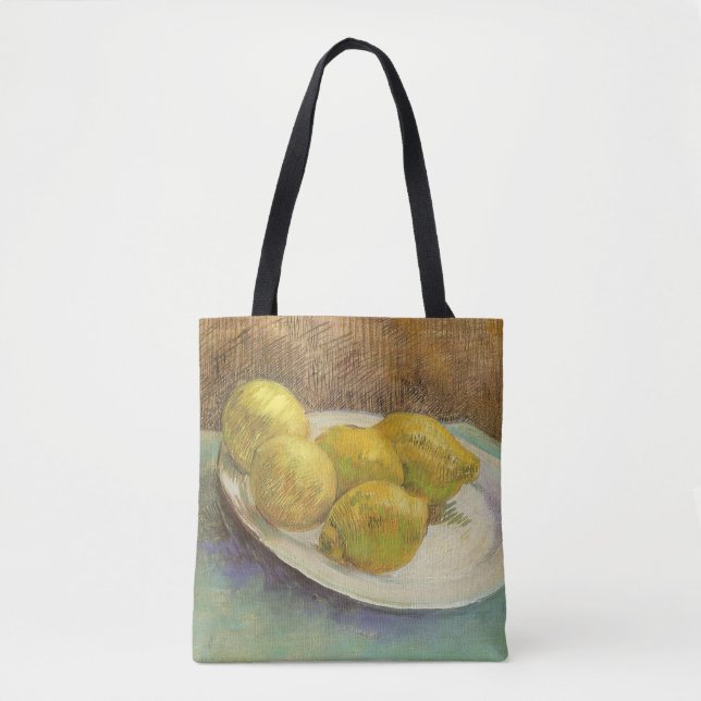 Bolsa Tote Vincent van Gogh - Natureza Morta com Limões numa  (Frente)
