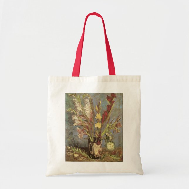 Bolsa Tote Vincent van Gogh - Natureza Morta Vaso com Gladiol (Frente)