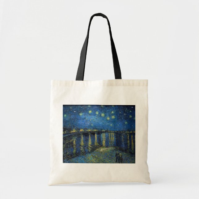 Bolsa Tote Vincent van Gogh - Noite Estrelada sobre o Ródano (Frente)