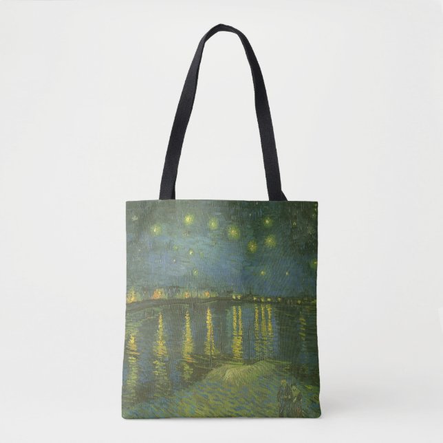 Bolsa Tote Vincent van Gogh - Noite Estrelada sobre o Ródano (Frente)