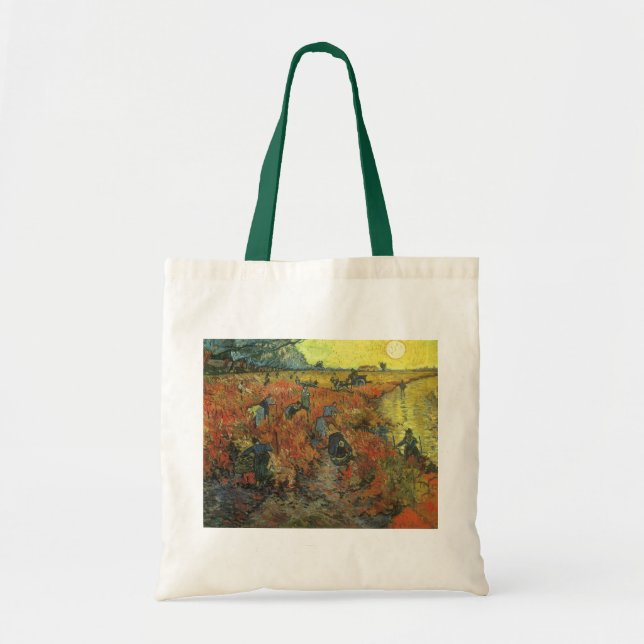 Bolsa Tote Vincent van Gogh - O Vineyard Vermelho (Frente)