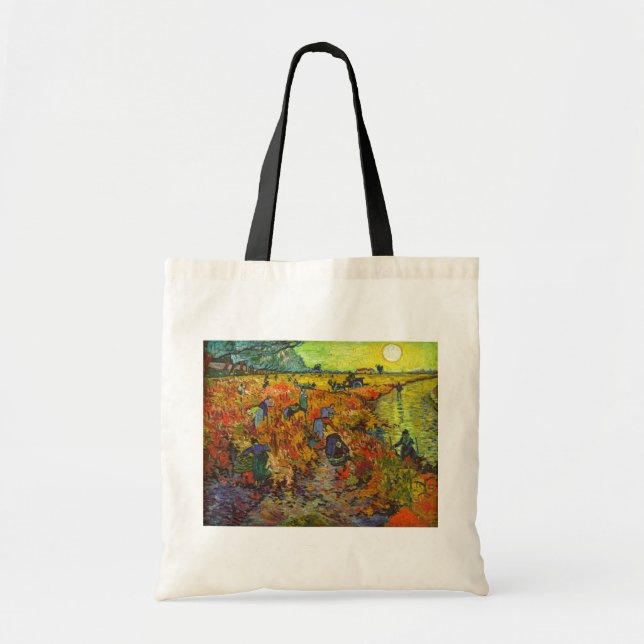 Bolsa Tote Vincent van Gogh - O Vineyard Vermelho (Frente)